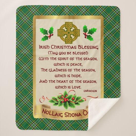 Irish Christmas Sessing w/Irish National Tartan Sherpadecke (Vorderseite)