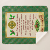 Irish Christmas Sessing w/Irish National Tartan Sherpadecke (Vorderseite (Horizontal))