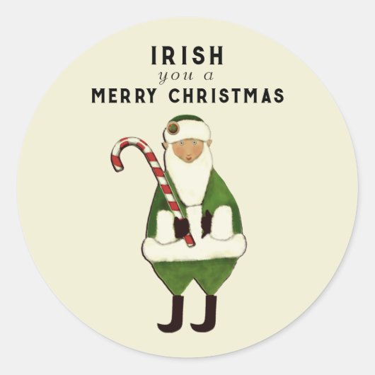 Irish Christmas Wish Runder Aufkleber (Vorderseite)