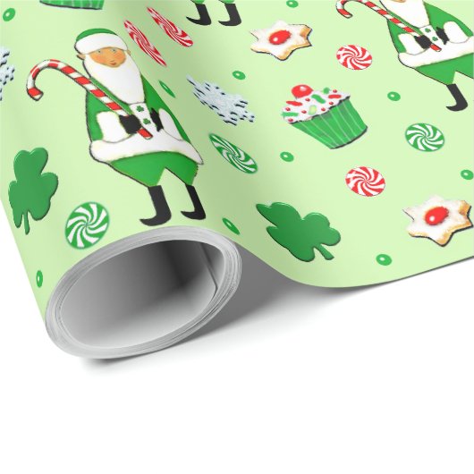 Irish Christmas Wrapping Paper Geschenkpapier (Rolleneckpunkt)