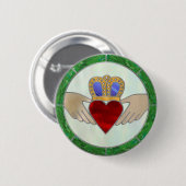 Irish Claddagh Button (Vorne & Hinten)
