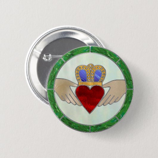Irish Claddagh Button (Vorne & Hinten)