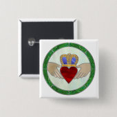Irish Claddagh Button (Vorne & Hinten)