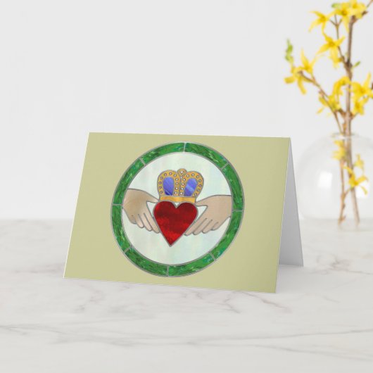 Irish Claddagh Card Karte (Gelbe Blume)