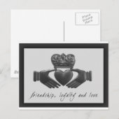 Irish Claddagh, Freundschaft, Loyalität und Liebe Postkarte (Vorne/Hinten)