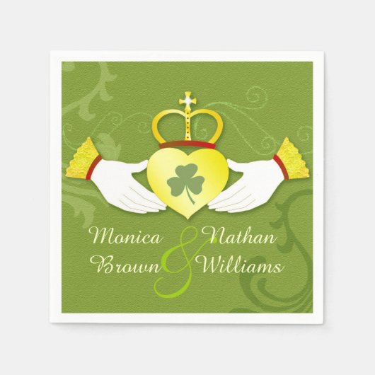 Irish Claddagh Heart Celtic Wedding Serviette (Vorderseite)