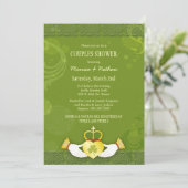 Irish Claddagh Heart Wedding Couples Dusche Einladung (Stehend Vorderseite)