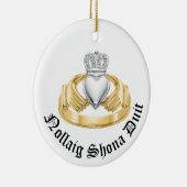 Irish Claddagh - Nollaig Shona Duit Keramik Ornament (Rechts)