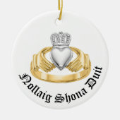 Irish Claddagh - Nollaig Shona Duit Keramik Ornament (Vorne)