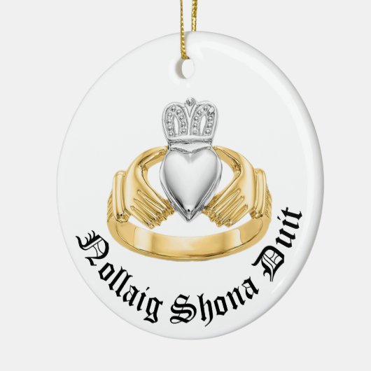 Irish Claddagh - Nollaig Shona Duit Keramik Ornament (Links)