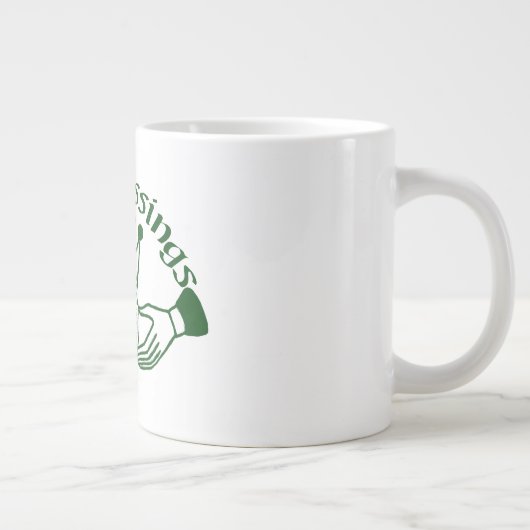 Irish Claddagh Ring Celtic Heart Segnungen Jumbo-Tasse (Rechts)