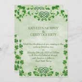 Irish Claddagh Ring Kleeblatts & Celtic Liebe Knot Save The Date (Vorne/Hinten)