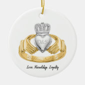 Irish Claddagh Ring Personalisiert Keramik Ornament (Vorne)