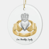 Irish Claddagh Ring Personalisiert Keramik Ornament (Links)