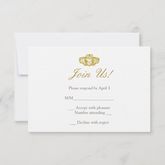 Irish Claddagh Ring Response Card RSVP Karte (Vorderseite)
