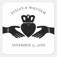Irish Claddagh Ring Simple Black and White Wedding