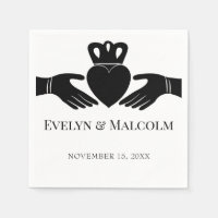 Irish Claddagh Ring Simple Black and White Wedding