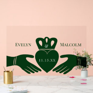 Irish Claddagh Ring Simple Graphic Green Acrylschild