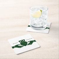 Irish Claddagh Ring Simple Graphic Green Wedding