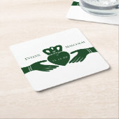 Irish Claddagh Ring Simple Graphic Green Wedding Rechteckiger Pappuntersetzer (angewinkelt)