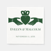 Irish Claddagh Ring Simple Graphic Green Wedding Serviette (Vorderseite)