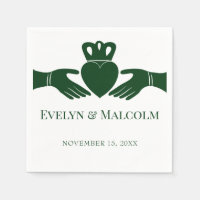 Irish Claddagh Ring Simple Graphic Green Wedding