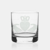 Irish Claddagh Ring Simple Graphic Green Whiskyglas (Rückseite)