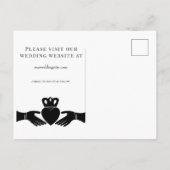 Irish Claddagh Ring STD Save the Date Wedding Ankündigungspostkarte (Rückseite)