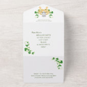 Irish Claddagh Ring und Kleeblätter All In One Einladung (Außenbereich)