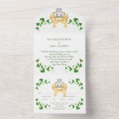 Irish Claddagh Ring und Kleeblätter All In One Einladung (Innen Boden)