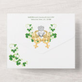 Irish Claddagh Ring und Kleeblätter All In One Einladung (Rückseite)