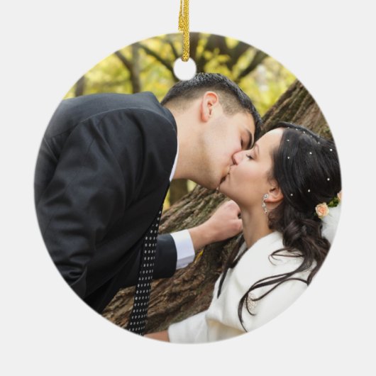 Irish Claddagh Ring Wedding Newlyweds Foto Keramikornament (Hinten)