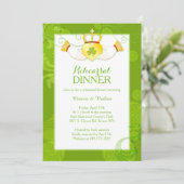 Irish Claddagh Ring Wedding Probe Dinner Einladung (Stehend Vorderseite)