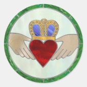 Irish Claddagh Runder Aufkleber (Vorderseite)