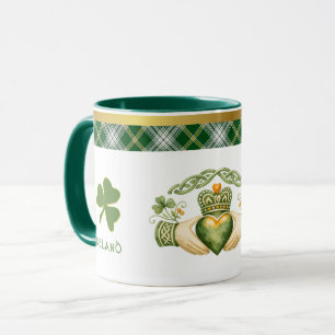 Irish Claddagh & Tartan Personalisiert Tasse