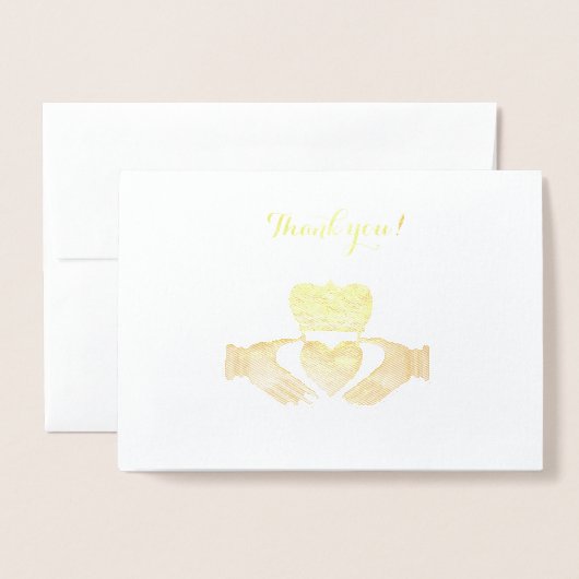 Irish Claddagh Vielen Dank Folienkarte (Vorderseite mit Umschlag)