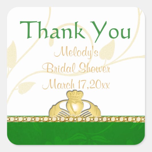 Irish Claddaugh Claddagh Danke, Stickers (Vorderseite)