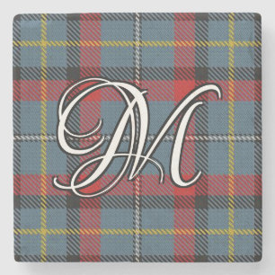 Irish Clan MacNamara Tartan Custom Monogram Steinuntersetzer