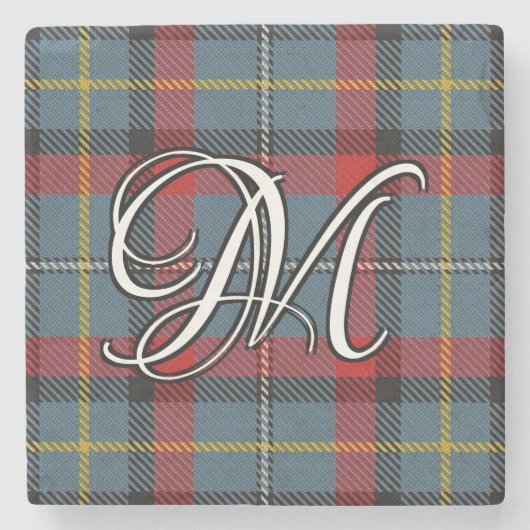 Irish Clan MacNamara Tartan Custom Monogram Steinuntersetzer (Vorderseite)