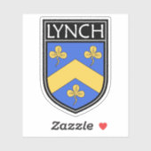 Irish Clan Wappen - Lynch Aufkleber (Blatt)