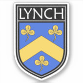 Irish Clan Wappen - Lynch Aufkleber (Vorderseite)