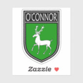 Irish Clan Wappen - O'Connor Aufkleber (Blatt)