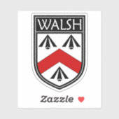 Irish Clan Wappen - Walsh Aufkleber (Blatt)