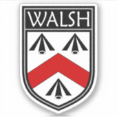 Irish Clan Wappen - Walsh Aufkleber (Vorderseite)