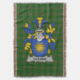 Irish Cleare Coat of Arms Familienwappen Irland Decke