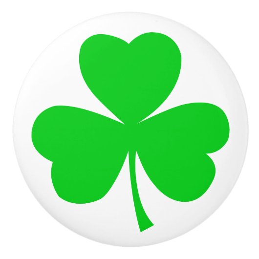 Irish Cloud Kleeblatt Green White Keramikknauf (Vorderseite)