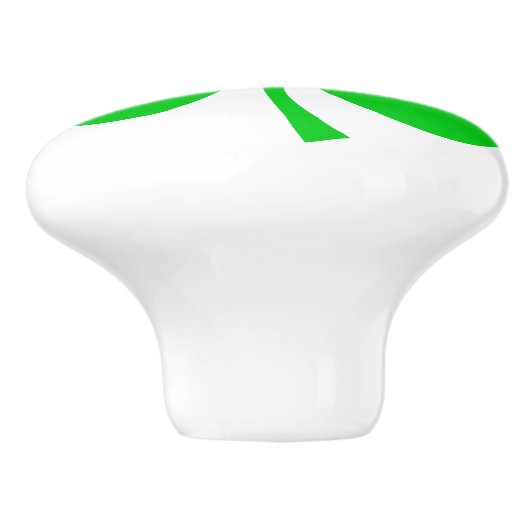 Irish Cloud Kleeblatt Green White Keramikknauf (Seitenansicht)