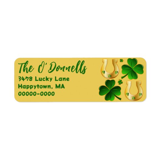 Irish Clover and Gold Horseshows Address Labels (Vorne)