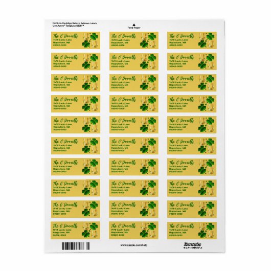 Irish Clover and Gold Horseshows Address Labels (Vorne)