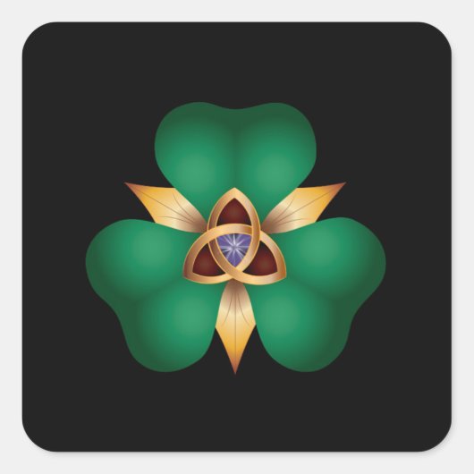 Irish Clover and Trinity Knot Charm Square Sticker (Vorderseite)